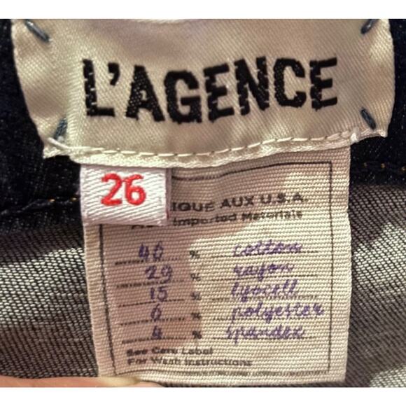 L'AGENCE sz 26x25 Margot High-Rise Stretch Skinny Jeans Prime Vintage Blue 2294 - Picture 8 of 10
